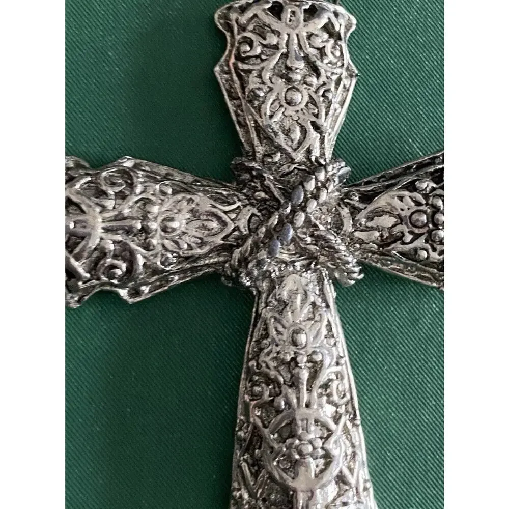 Celtic Cross Pendant Necklace Stainless Steel Silver Tone Mens Gothic Crucifix
